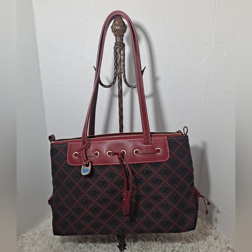 Dooney & Bourke RARE VINTAGE Blue Duck Tassel Detail Tote Bag SUPER EUC